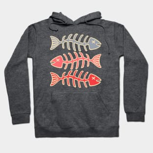 FISH BONES Eaten Food and Fishing in Purple Pink and Red - UnBlink Studio by Jackie Tahara Hoodie